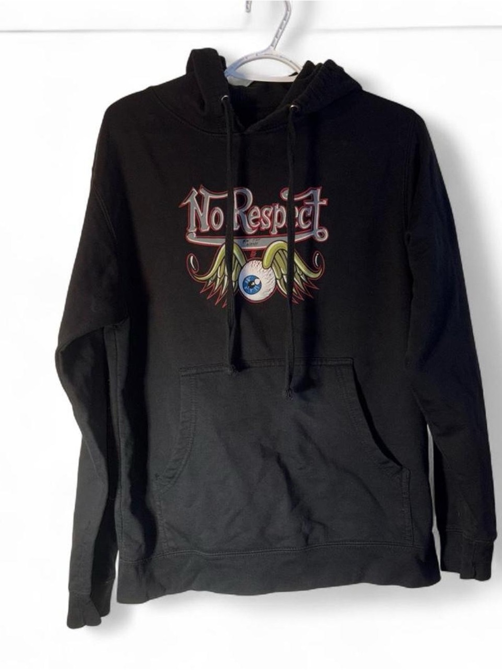 No Respect Black Graphic Pullover Hoodie